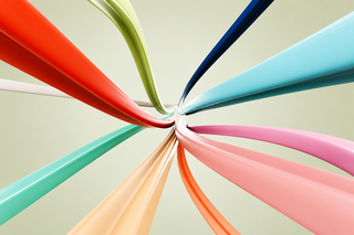 Colorful cables intertwined